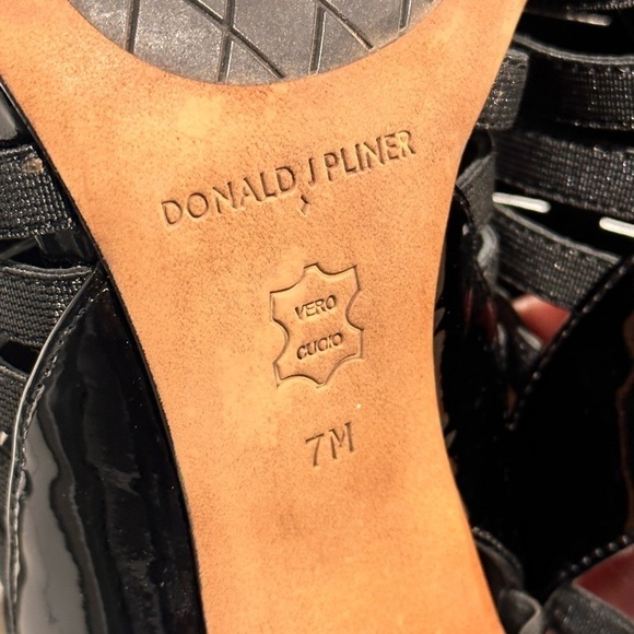 Donald J Pliner Heels Slingback Women's Size 7 Black Pointed Toe Patent Leather - Picture 9 of 11